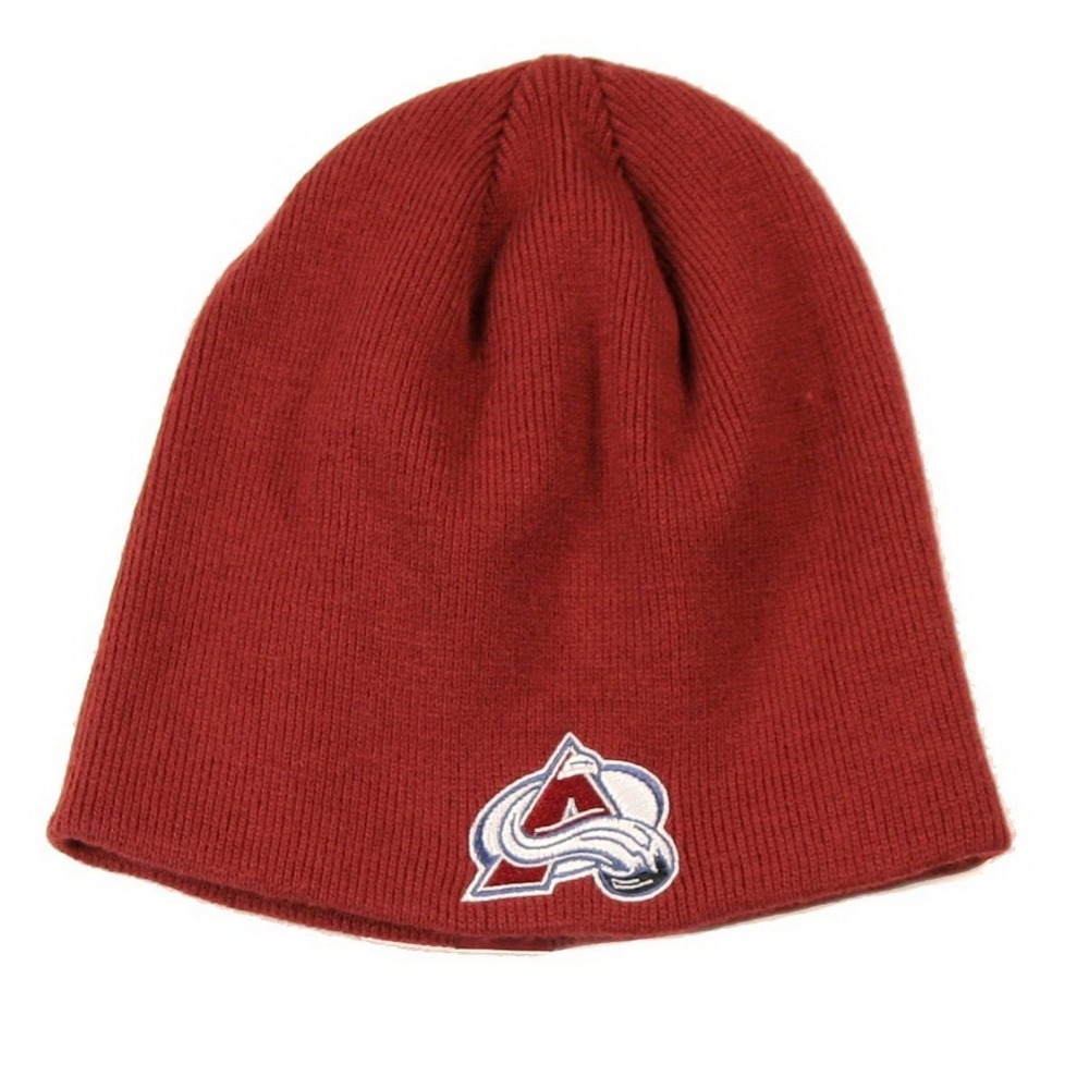 Colorado Avalanche Uncuffed Knit Beanie Hat Ski Winter Cap NHL Licensed